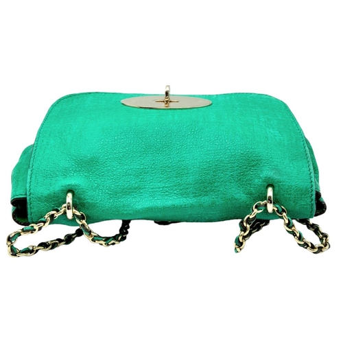 15 - A green Mulberry Lily mini bag with gold tone hardware and matching strap. Size approx. 20x18x8cm. C... 