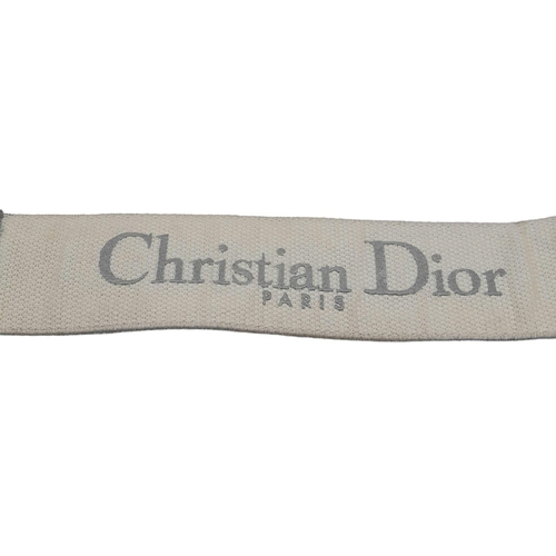 8 - A Christian Dior Grey Saddle Bag, Gold tone hardware and Dior letter charm, comes with the additiona... 