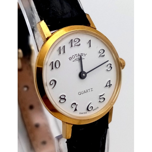 1209 - A Ladies Vintage Gold Tone Rotary Quartz Watch Model Number 2068. 24mm Including Crown. Full Working... 