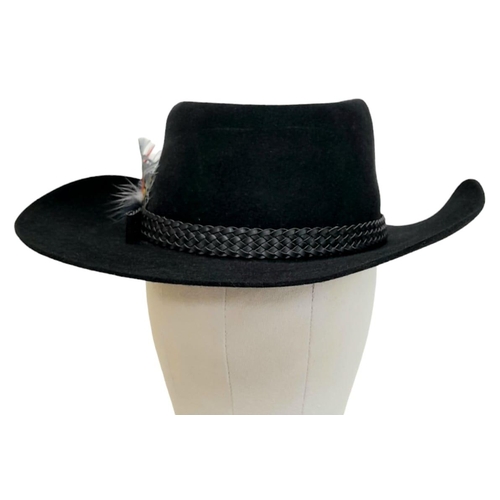 1393 - A Men’s Unworn Genuine Australian Cattleman’s Pure Fur Felt Hat by Akubra Size 57. Model Snowy River... 