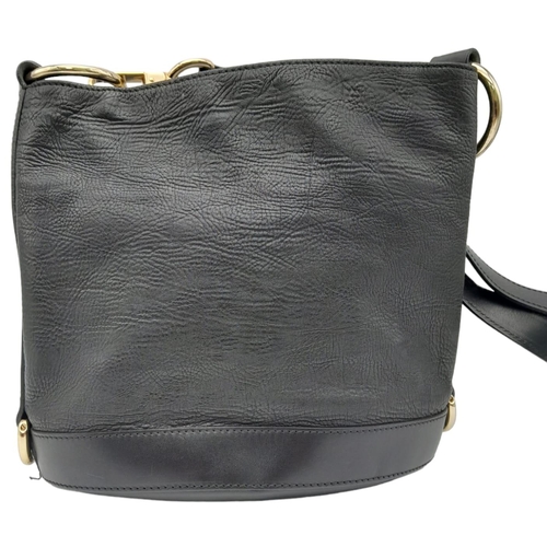 894 - A Black Leather Mulberry Shoulder Bag. Textured exterior with silver-tone hardware. Black textile in... 