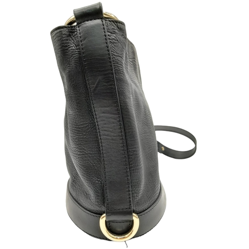 894 - A Black Leather Mulberry Shoulder Bag. Textured exterior with silver-tone hardware. Black textile in... 