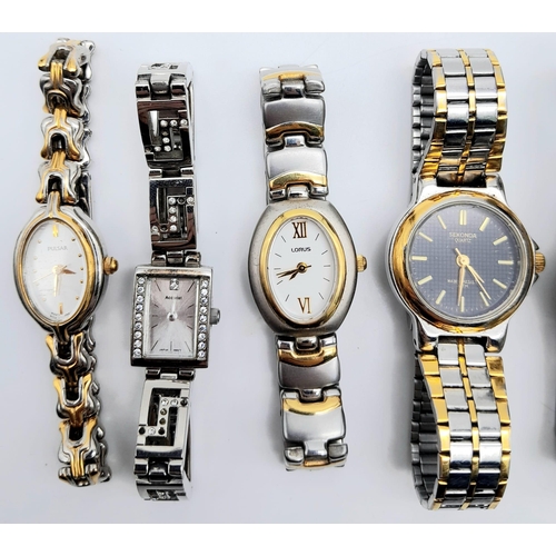 753 - SELECTION OF 8 BRACELET WATCHES BRANDS TO INCLUDE CITIZEN, LORUS, ACCURIST, PULSAR, SEKONDA & TIMEX ... 