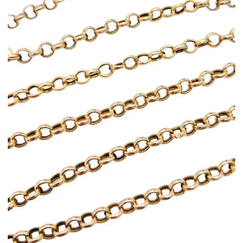 77 - A 54cms 9K GOLD BELCHER LINK CHAIN .  5.5gms