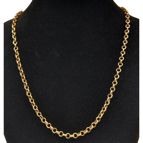 77 - A 54cms 9K GOLD BELCHER LINK CHAIN .  5.5gms