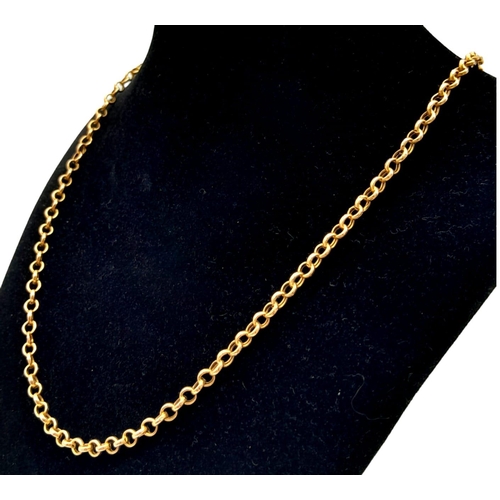 77 - A 54cms 9K GOLD BELCHER LINK CHAIN .  5.5gms