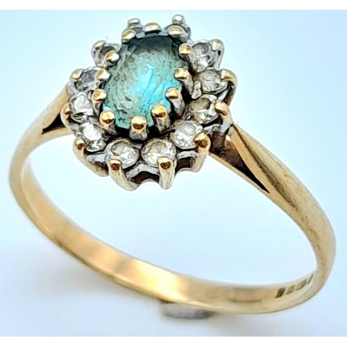 339 - A 9K YELLOW GOLD STONE SET CLUSTER RING 1.5G SIZE L

A/S 2013