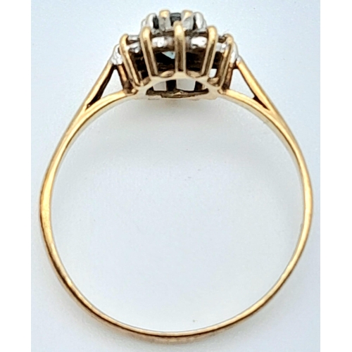 339 - A 9K YELLOW GOLD STONE SET CLUSTER RING 1.5G SIZE L

A/S 2013