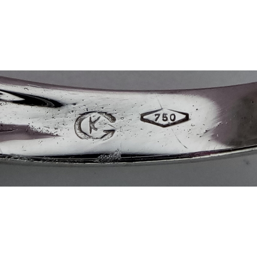 404 - AN 18K WHITE GOLD DIAMOND & RUBY RING.  0.40CT 4.4G SIZE M.