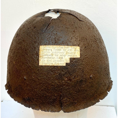 444 - A WW2 Russian Helmet Found in the Grounds of Spandau Prison in the 1980s. Not in the best shape so A... 