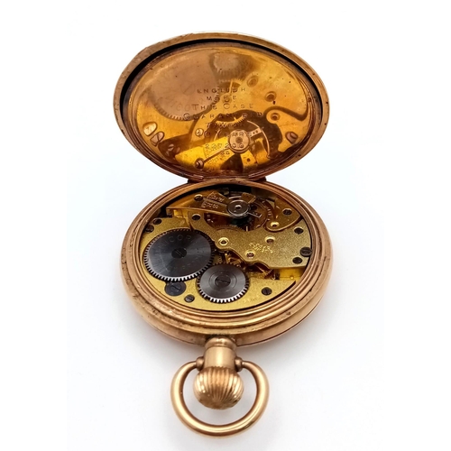 1380 - An Antique James Walker Ltd Gold Plated Half Hunter Pocket Watch. In need of repair so a/f.