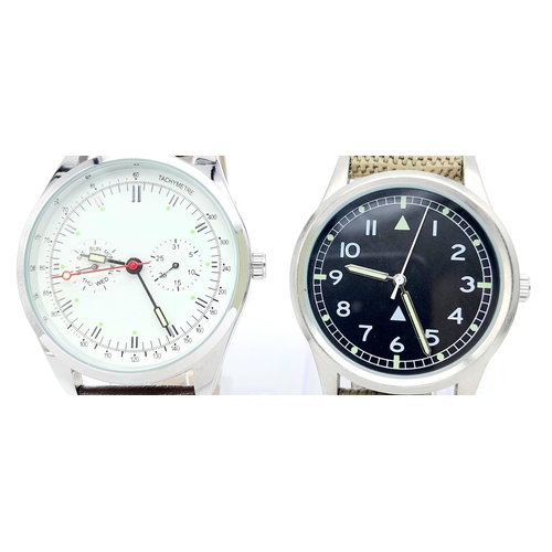 1000 - Two Unworn Military Homage Watches. Comprising: 1) a 1960’s RAF Design Quartz Watch 41mm Including C... 