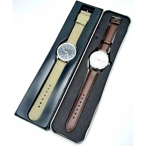 1000 - Two Unworn Military Homage Watches. Comprising: 1) a 1960’s RAF Design Quartz Watch 41mm Including C... 