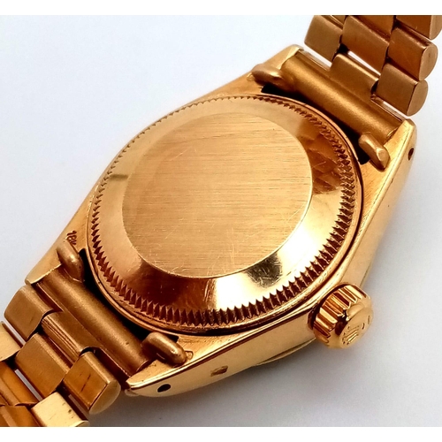 A Rare (Black Dial) Mid 1980s Rolex Oyster Perpetual 18K Solid Gold and ...