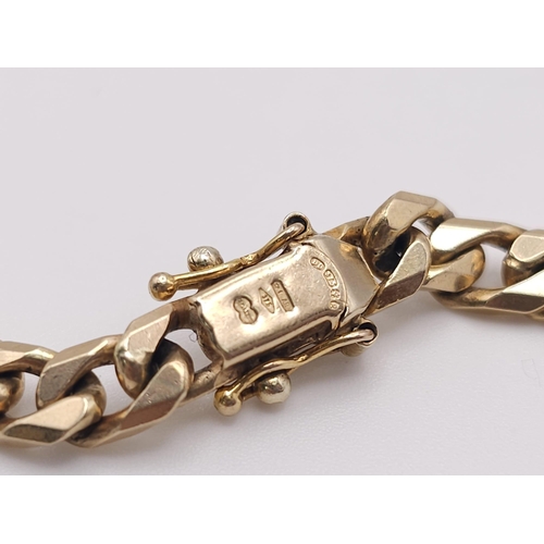 30 - A 9 K yellow gold chain bracelet, Fully hallmarked, length: 23.5 cm, weight: 21.3 g.