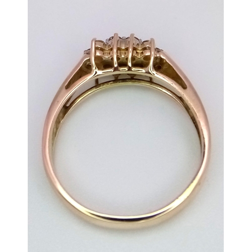 803 - A 14K YELLOW GOLD DIAMOND RING. 0.30CT 3.1G SIZE M 1/2.