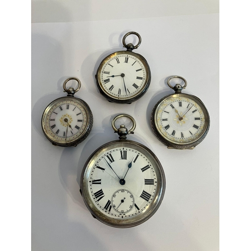 105 - Selection of Antique SILVER  pocket watches.af.