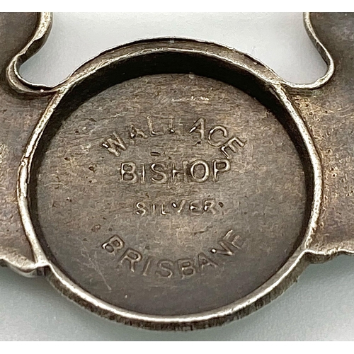 141 - WW2 US Army Air Force Silver Crew Brevet Wings. Made by Wallace Bishop, Brisbane Australia.