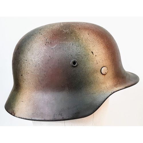 384 - WW2 German Luftwaffe M40 Helmet. Original helmet and liner with a suspected post War Normandy Paint ... 