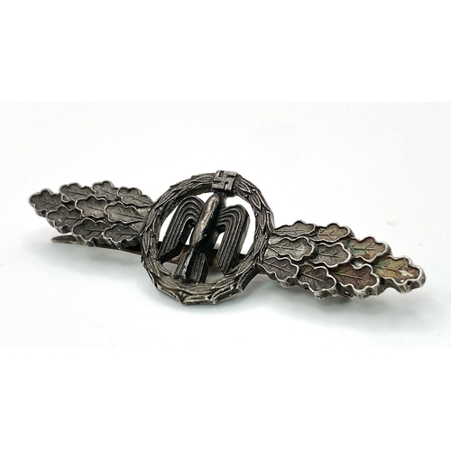 41 - 3rd Reich Luftwaffe Squadron Clasp for Bomber Pilots-Silver Grade. Late War silvered tombac, non-mag... 