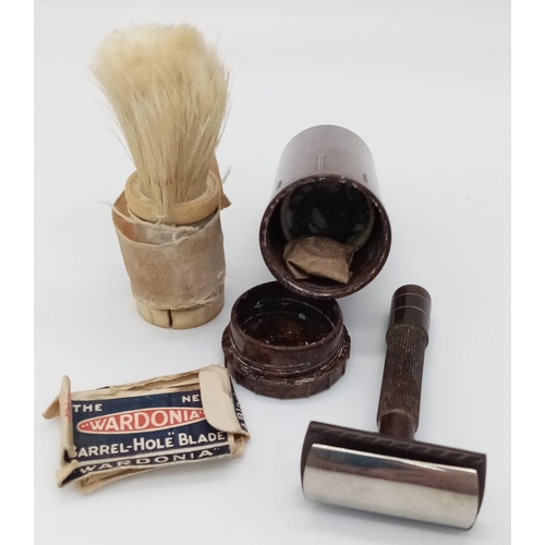 57 - WW2 British Shaving Kit, sent to a Prisoner of War in German containing a hidden compass under the s... 