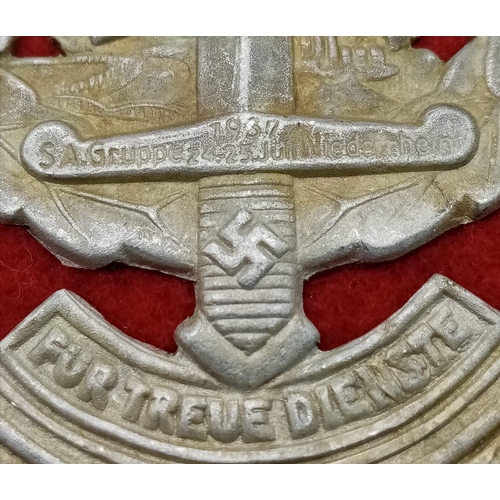 666 - WW2 3rd Reich SA Sport & Defence Competitions Badge for the SA Gruppe Niederrhein 24/25 July 1937