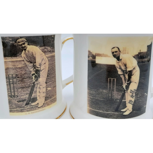 262 - Two Limited Edition Bone China Cricket Mugs Depicting Jack Hobbs and Prince Ranjitsinghi - From the ... 