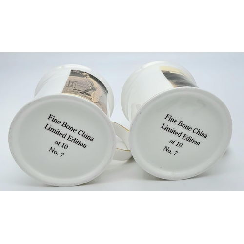 262 - Two Limited Edition Bone China Cricket Mugs Depicting Jack Hobbs and Prince Ranjitsinghi - From the ... 