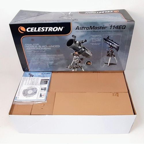 1158 - A 'New' Celestron Tel Astro Master 114EQ Compact Telescope. Built in star-pointer for easy targeting... 