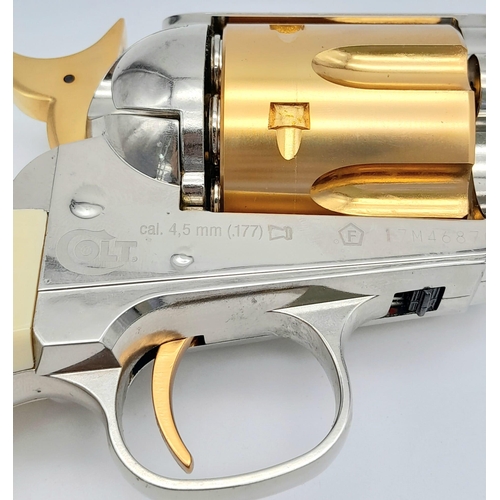 1098 - An Unused, Limited Run Two Tone, Colt Peacemaker SAA.45 Single Action Army Co2 Powered Revolver. Ful... 