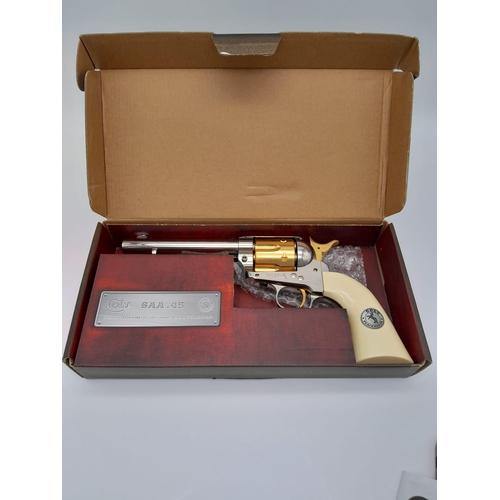 1098 - An Unused, Limited Run Two Tone, Colt Peacemaker SAA.45 Single Action Army Co2 Powered Revolver. Ful... 