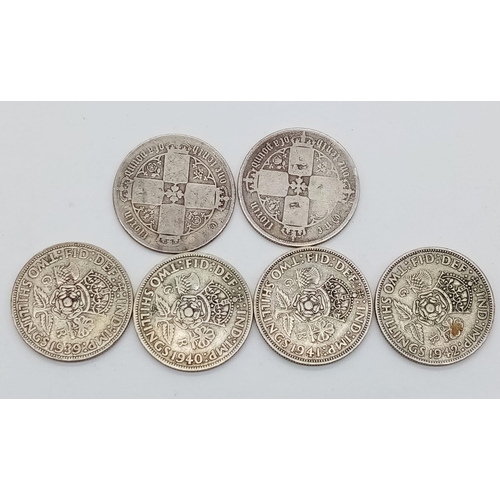 1301 - A Parcel of 25 Pre 1947 & Pre 1920 Silver Two Shilling (Florin) Coins. Comprising 23 x WW2 Dated Coi... 