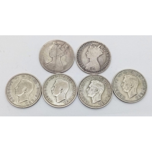 1301 - A Parcel of 25 Pre 1947 & Pre 1920 Silver Two Shilling (Florin) Coins. Comprising 23 x WW2 Dated Coi... 