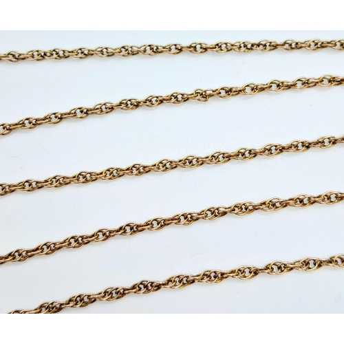 212 - A 9 K yellow gold chain necklace, length: 52 cm, weight; 3.4 g.