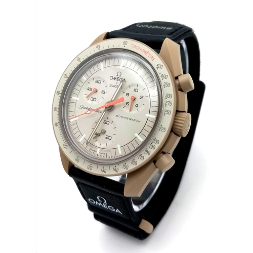 456 - An Omega X Swatch Mission to Jupiter Chronograph Watch. Quartz movement. Ceramic case - 42mm. As new... 