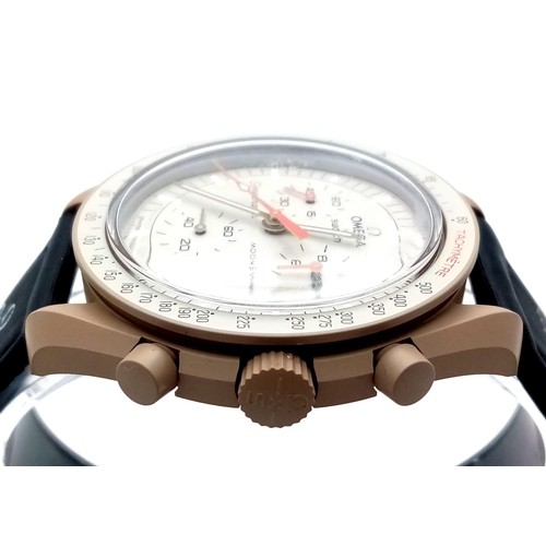 456 - An Omega X Swatch Mission to Jupiter Chronograph Watch. Quartz movement. Ceramic case - 42mm. As new... 