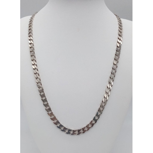 780 - A STERLING SILVER CURB CHAIN. 20