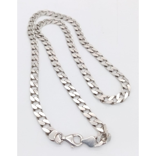 780 - A STERLING SILVER CURB CHAIN. 20