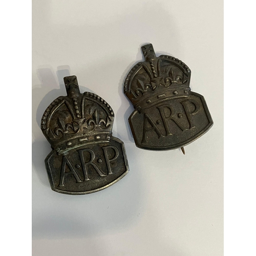 799 - 2 x SILVER WWII Air raid wardens badges. London hallmark.