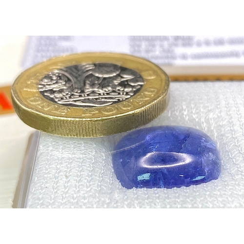 1094 - A 10.87ct Tanzania Natural Tanzanite Gemstone, in the Cushion Cabochon shape. Comes with the AIG Cer... 