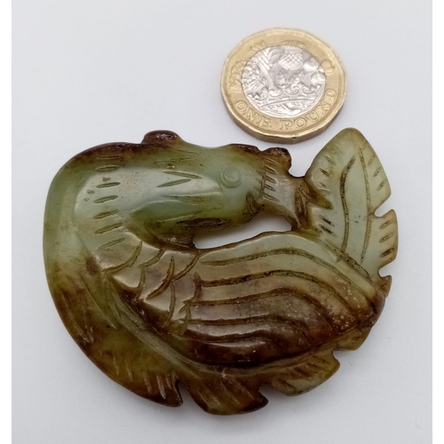 291 - AN ANTIQUE JAPANESE JADE NETSUKE  DUCK  .  5.5 x 5cms