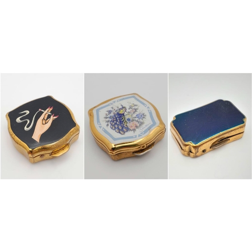 830 - Three Vintage Stratton Trinket Boxes.