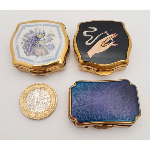 830 - Three Vintage Stratton Trinket Boxes.