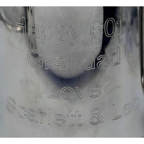 1060 - A top quality pewter tankard made by Wentworth, Sheffield, England and the inscription: 