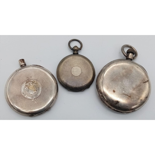 1307 - Three Antique Silver Watch Cases, Comprising: 1) 1890/1 Chester Hallmarked Silver Watchcase 53mm Dia... 