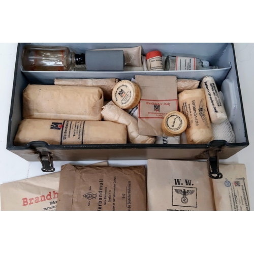 215 - WW2 German Africa Corps First Aid Tin with contents.