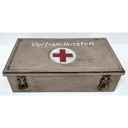 215 - WW2 German Africa Corps First Aid Tin with contents.