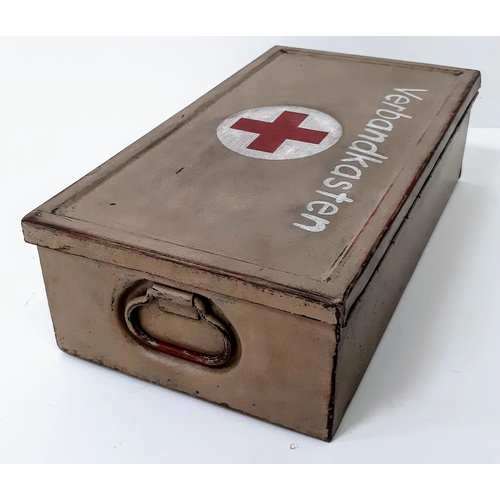 215 - WW2 German Africa Corps First Aid Tin with contents.