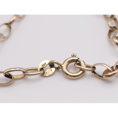 354 - A 9 K yellow gold chain necklace, length: 60 cm, weight: 3.3 g.