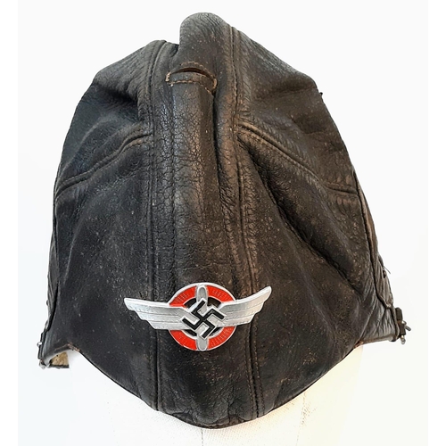 419 - 3rd Reich Air Sports Association Leather Flying Helmet